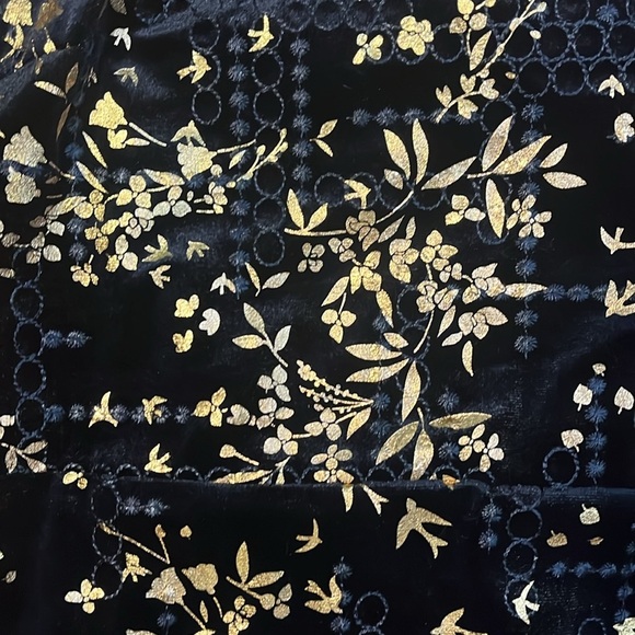 NWT Gorgeous Rihoa’s Velvet Black and Gold Mini Dress Large Zip Back - Picture 3 of 7